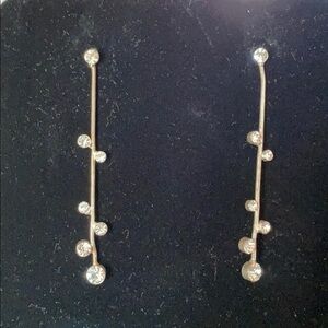 Vintage Vine Rhinestone Dangle Pierce Earrings